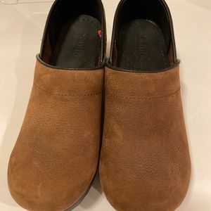 Sanita Brown Leather Clogs Size 35